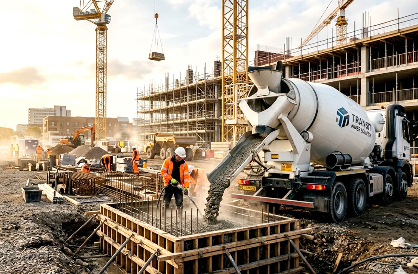 Construction site and material delivery
